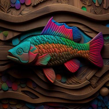 3D model Rainbow melanotenia Maccallocha fish (STL)